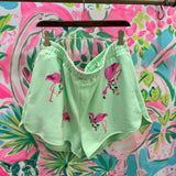 Mint Flamingo Wearing Christmas Light Necklace Short