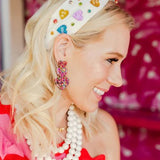 White Headband with Multi Color Candy Hearts