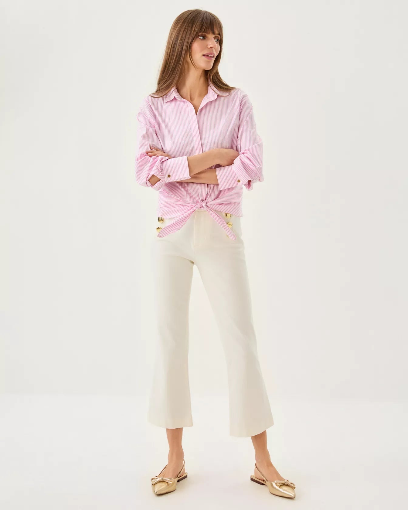 27" Parrish High Rise Crop Flare JeanWomens - Bottoms - PantsLILLY PULITZERThe Printed Peach Savannah