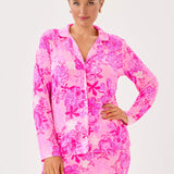 Pajama Knit Button-Up Top