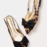 Brit Leopard Bow Slingback Shoe