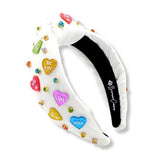 White Headband with Multi Color Candy Hearts
