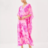 Levy V-Neck Silk Maxi Caftan
