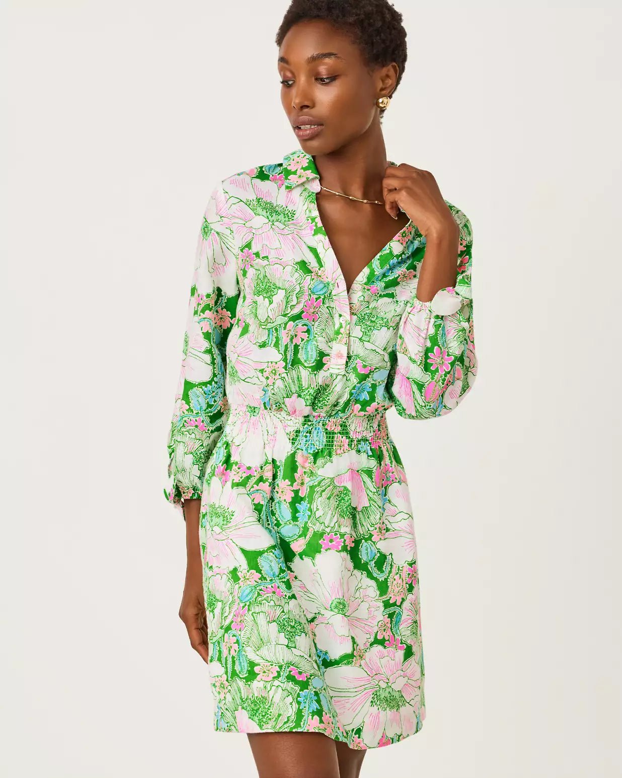 Abralynn Linen Shirtdress - Putting Green Poppyland 12 Abralynn Linen Shirtdress - Putting Green Poppyland 12