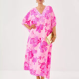 Levy V-Neck Silk Maxi Caftan