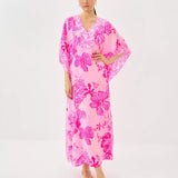 Levy V-Neck Silk Maxi Caftan