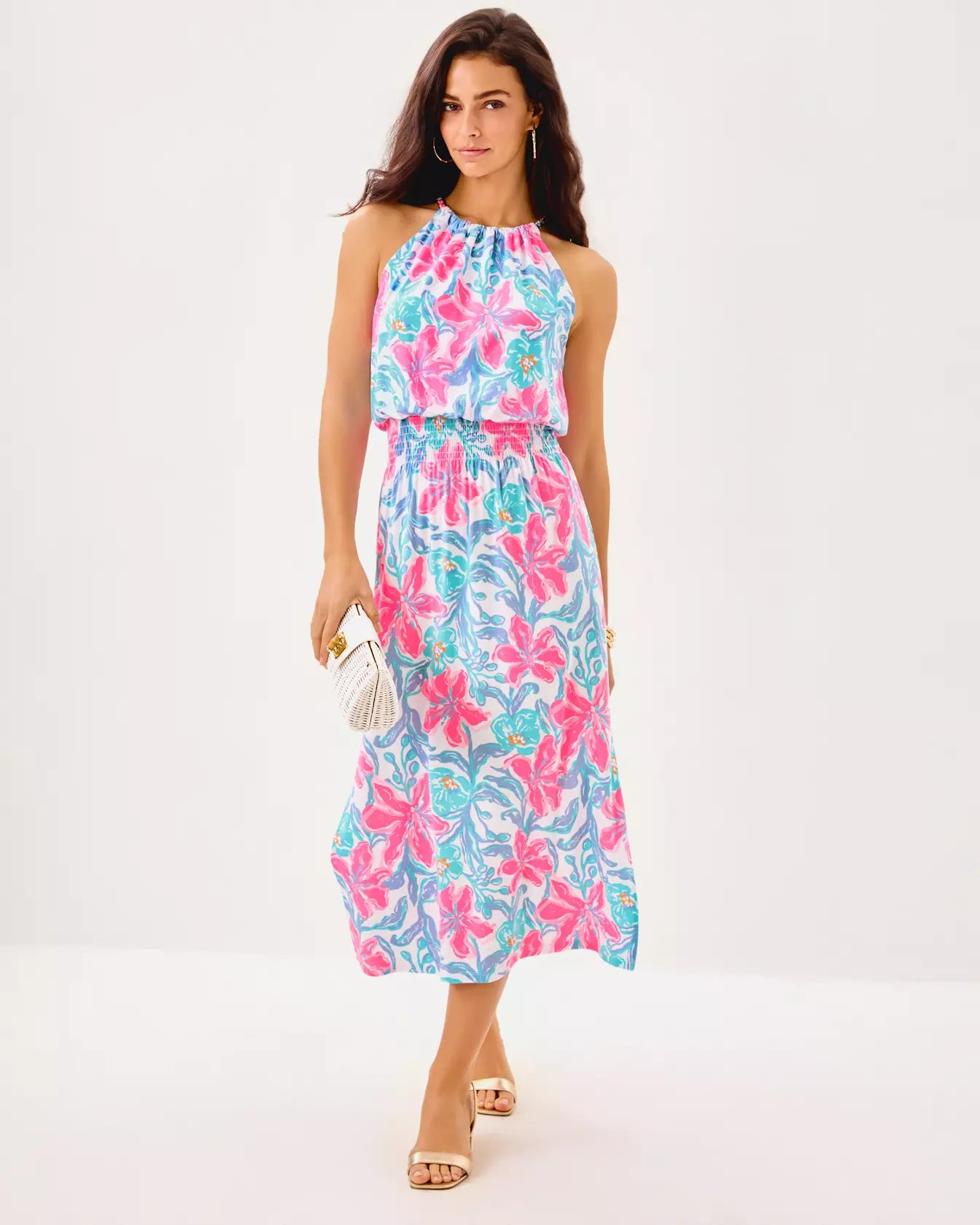 Lilly Pulitzer Gracelyn Halter Midi Dress - Multi Beachside Haven Lilly Pulitzer Gracelyn Halter Midi Dress - Multi Beachside Haven