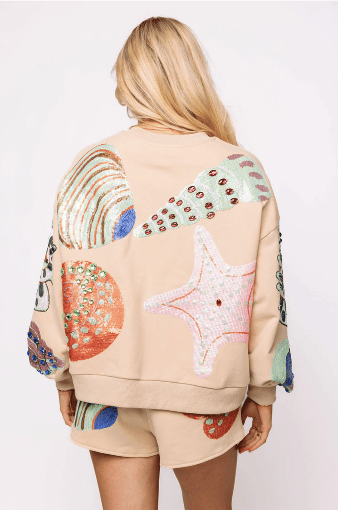 Beige Multi Shell ShortHeartland Retail ItemsQueen of SparklesThe Printed Peach Savannah