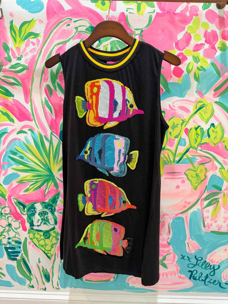 Black Multi Fish Tank DressQueen of SparklesThe Printed Peach Savannah