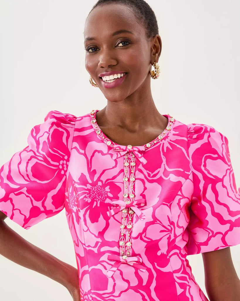 Britnee Beaded Jacquard Shift DressWomens - Dresses - Fitted DressesLILLY PULITZERThe Printed Peach Savannah
