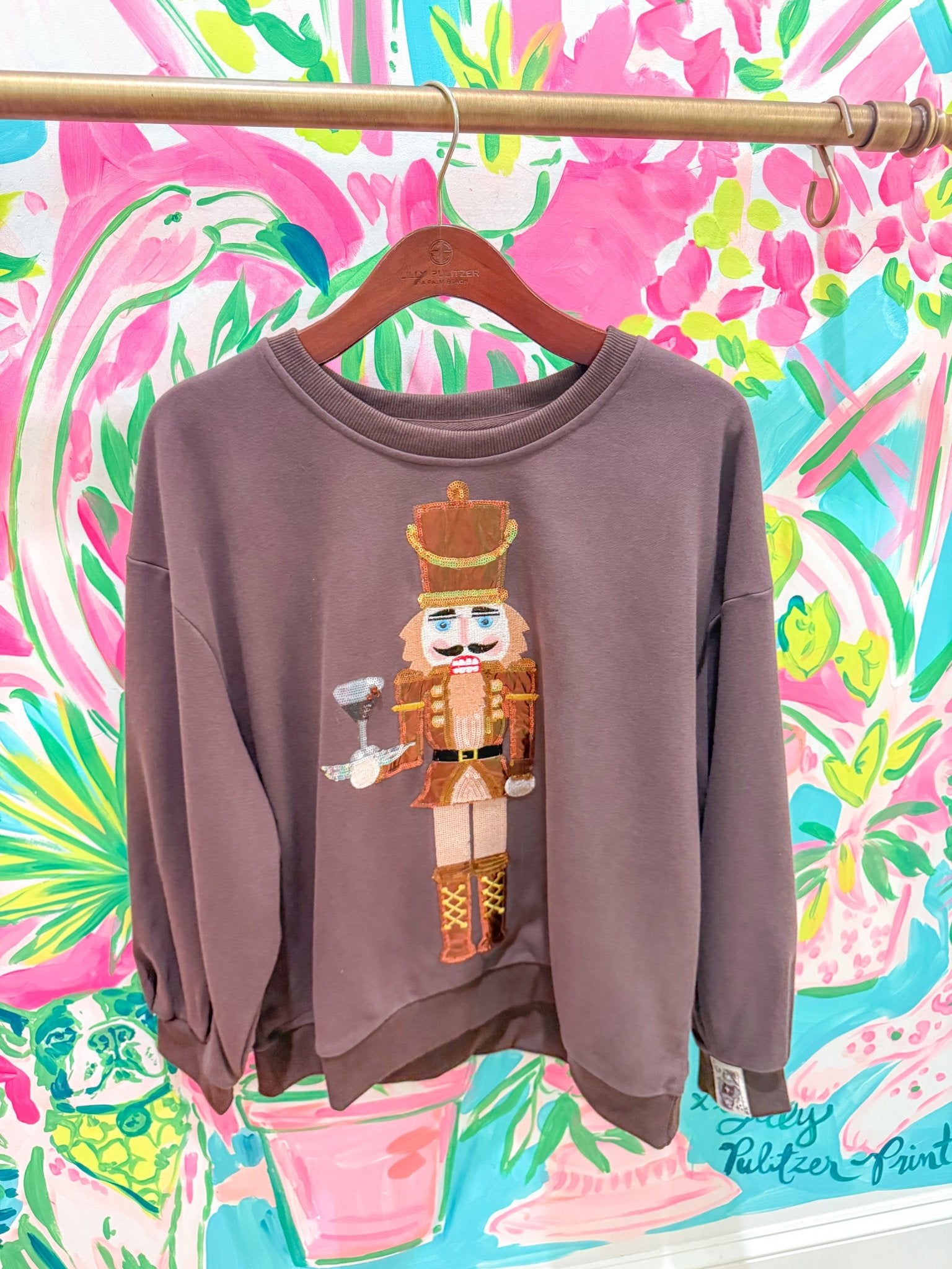 Brown Espresso Martini Serving Nutcracker SweatshirtQueen of SparklesThe Printed Peach Savannah