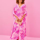 Levy V-Neck Silk Maxi Caftan