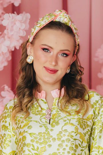 Chartreuse and Blush Jacquard HeadbandHeartland Retail ItemsBrianna CannonThe Printed Peach Savannah