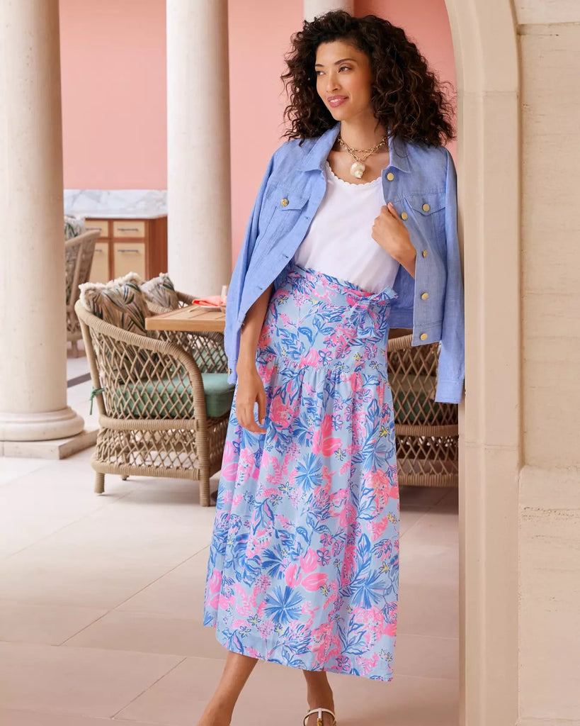Corina Cotton Midi SkirtHeartland Retail ItemsLILLY PULITZERThe Printed Peach Savannah