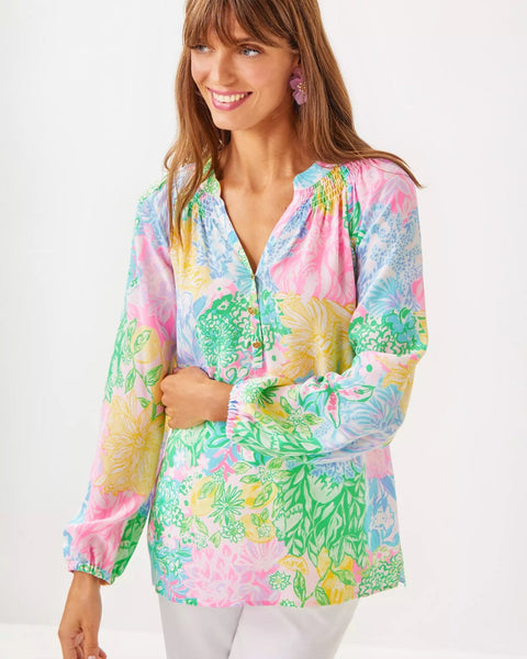 Elsa Silk TopHeartland Retail ItemsLILLY PULITZERThe Printed Peach Savannah