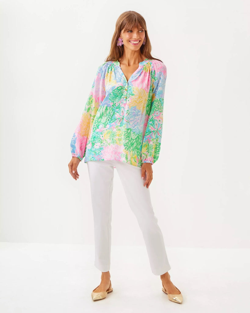 Elsa Silk TopHeartland Retail ItemsLILLY PULITZERThe Printed Peach Savannah