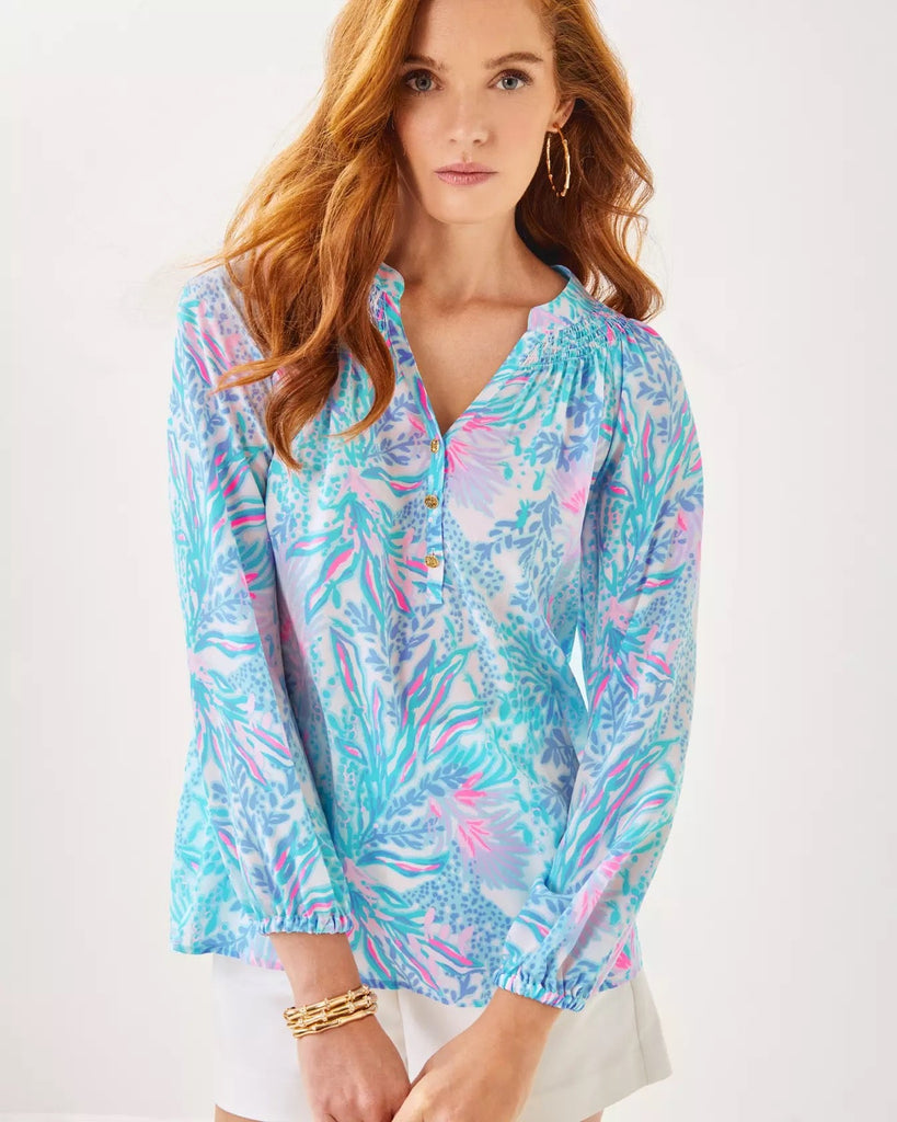 Elsa Silk TopHeartland Retail ItemsLILLY PULITZERThe Printed Peach Savannah