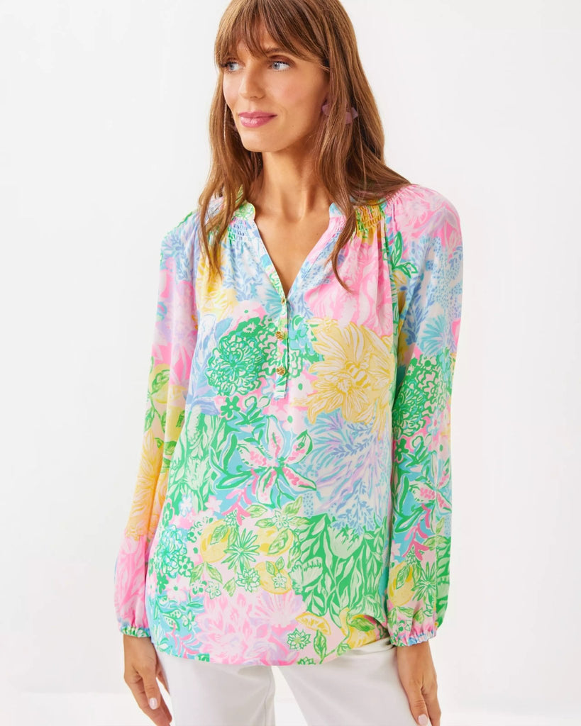 Elsa Silk TopHeartland Retail ItemsLILLY PULITZERThe Printed Peach Savannah