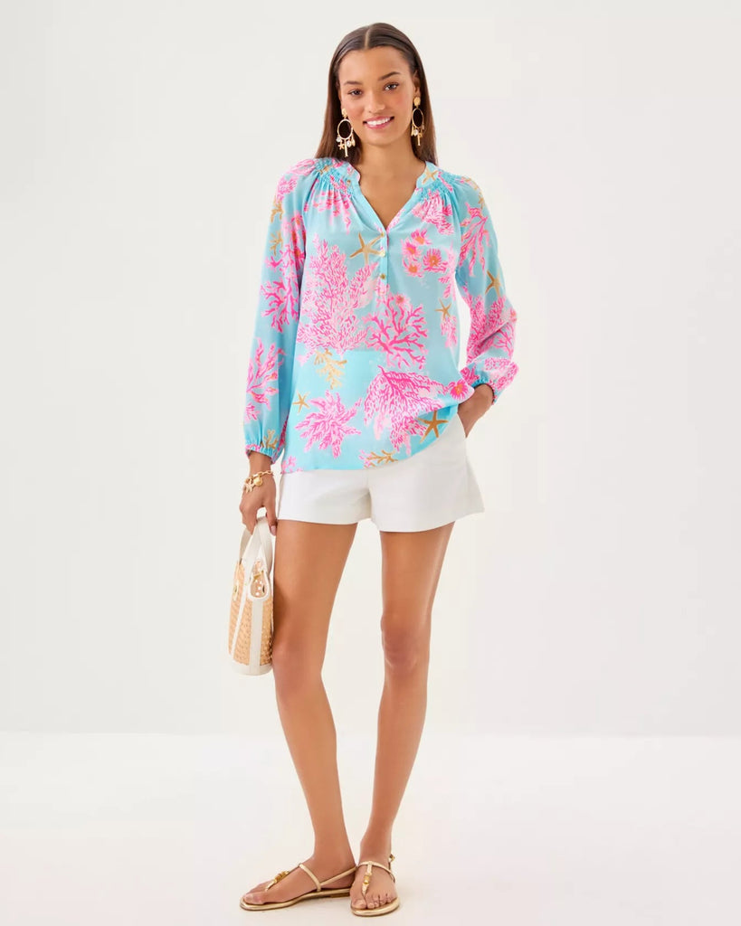 Elsa Silk TopWomens - DressesLILLY PULITZERThe Printed Peach Savannah