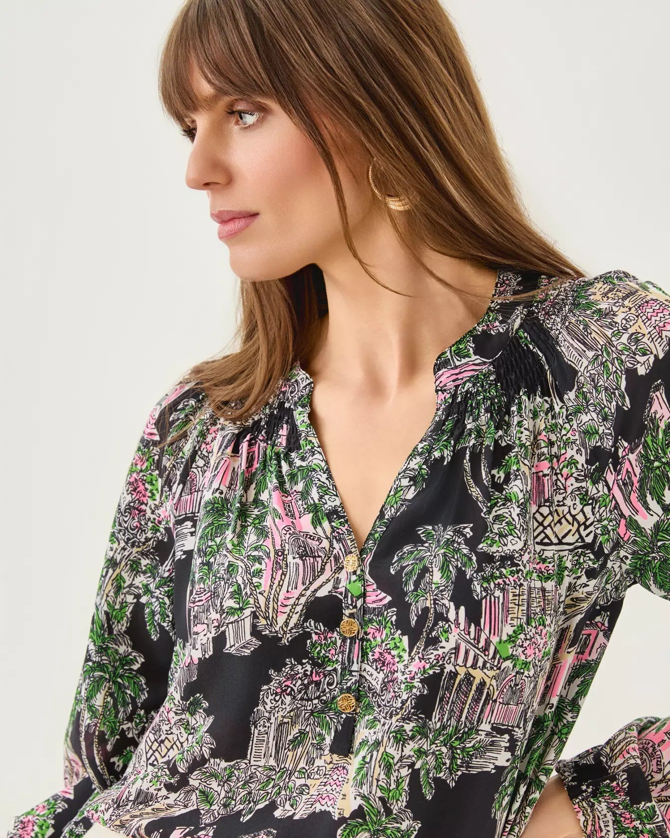 Elsa TopWomen - Tops - BlousesLILLY PULITZERThe Printed Peach Savannah