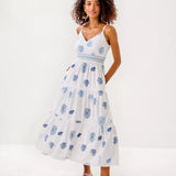 Zanna Embroidered Cotton Midi Dress