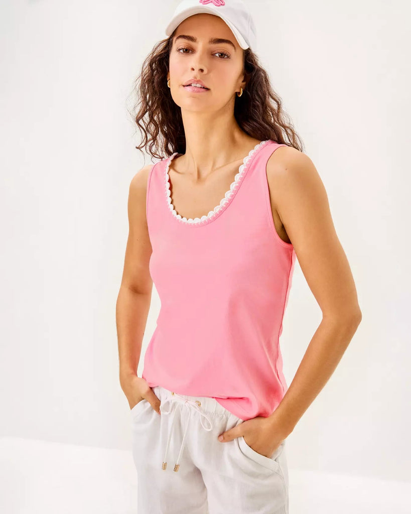 Gabbie Crochet Trimmed Knit Tank TopHeartland Retail ItemsLILLY PULITZERThe Printed Peach Savannah