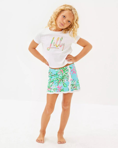 Girls Mini Michelina SkortHeartland Retail ItemsLILLY PULITZERThe Printed Peach Savannah
