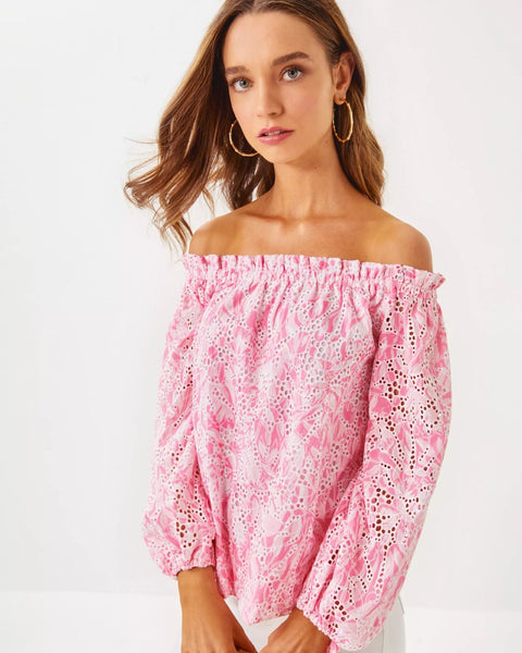 Jamielynn Off - the - Shoulder TopHeartland Retail ItemsLILLY PULITZERThe Printed Peach Savannah