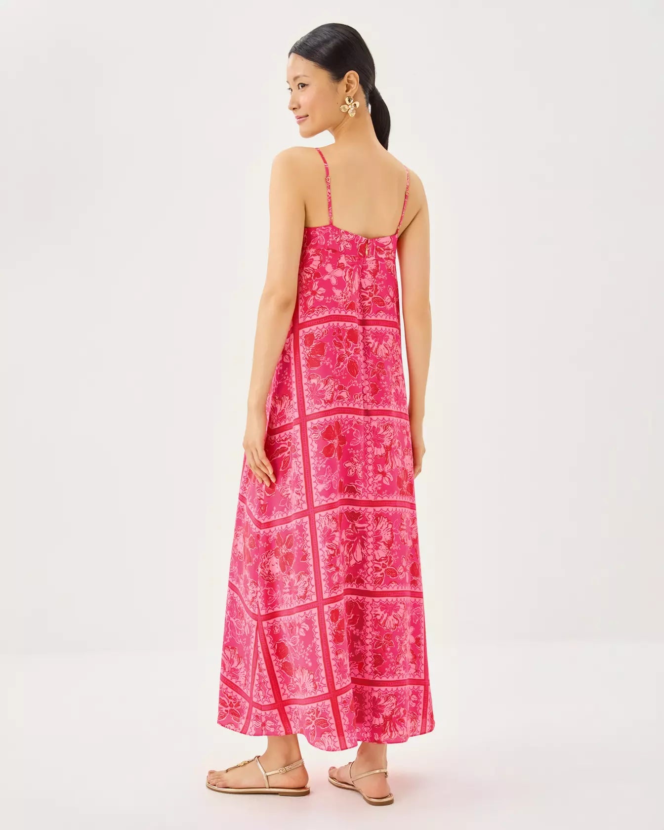 Jesslyn Silk Maxi Slip DressWomens - Dresses - Swing DressesLILLY PULITZERThe Printed Peach Savannah