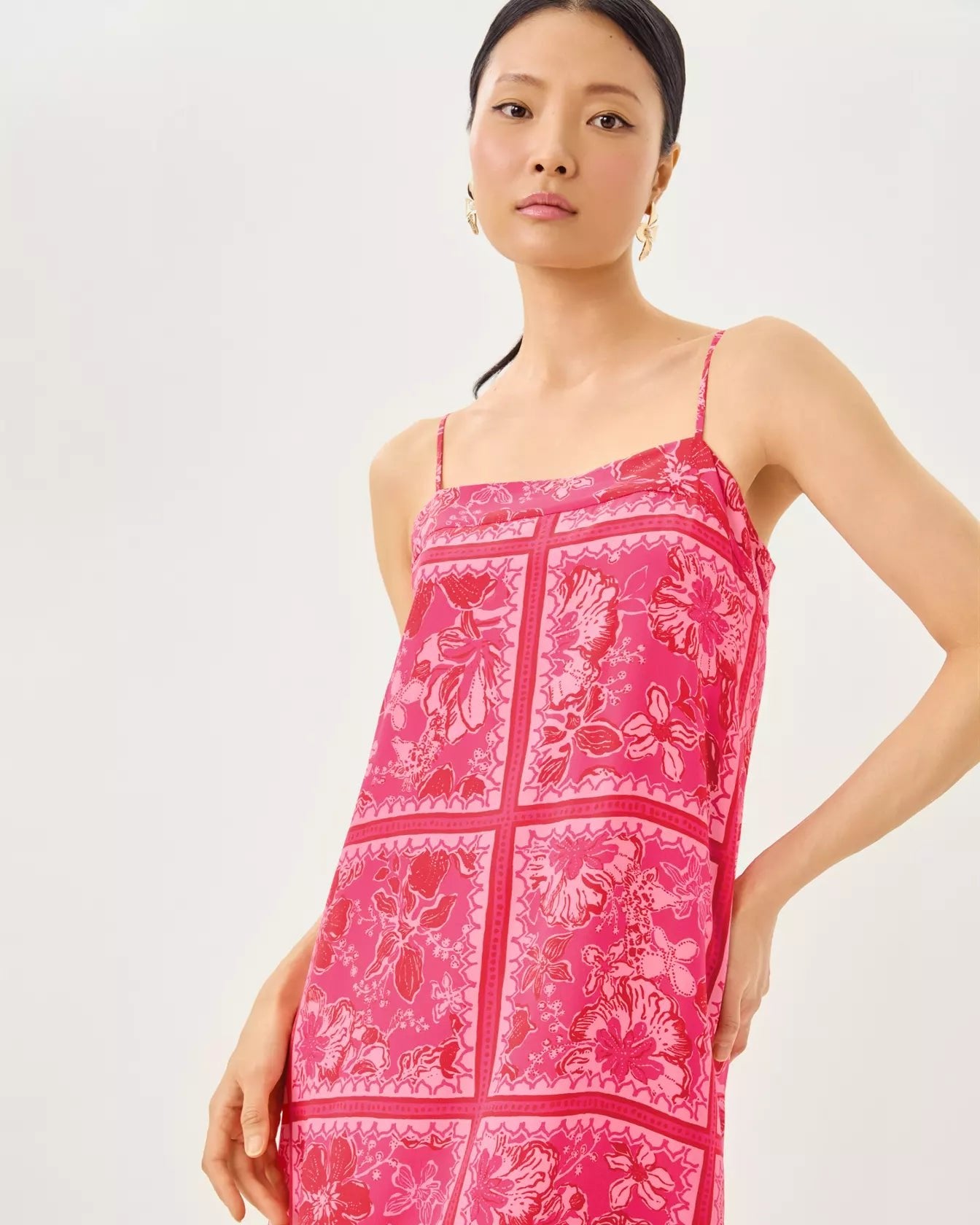 Jesslyn Silk Maxi Slip DressWomens - Dresses - Swing DressesLILLY PULITZERThe Printed Peach Savannah