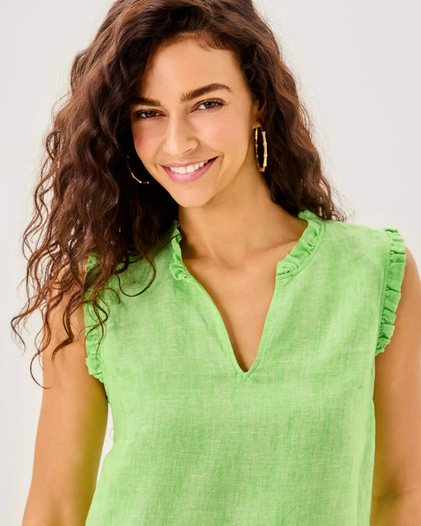 Kavalla Sleeveless Ruffle TopWomens - Tops - TanksLILLY PULITZERThe Printed Peach Savannah