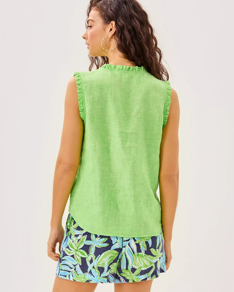 Kavalla Sleeveless Ruffle TopWomens - Tops - TanksLILLY PULITZERThe Printed Peach Savannah