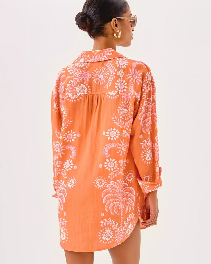 Kwitney Long Sleeve Cotton Cover - UpWomens - DressesLILLY PULITZERThe Printed Peach Savannah