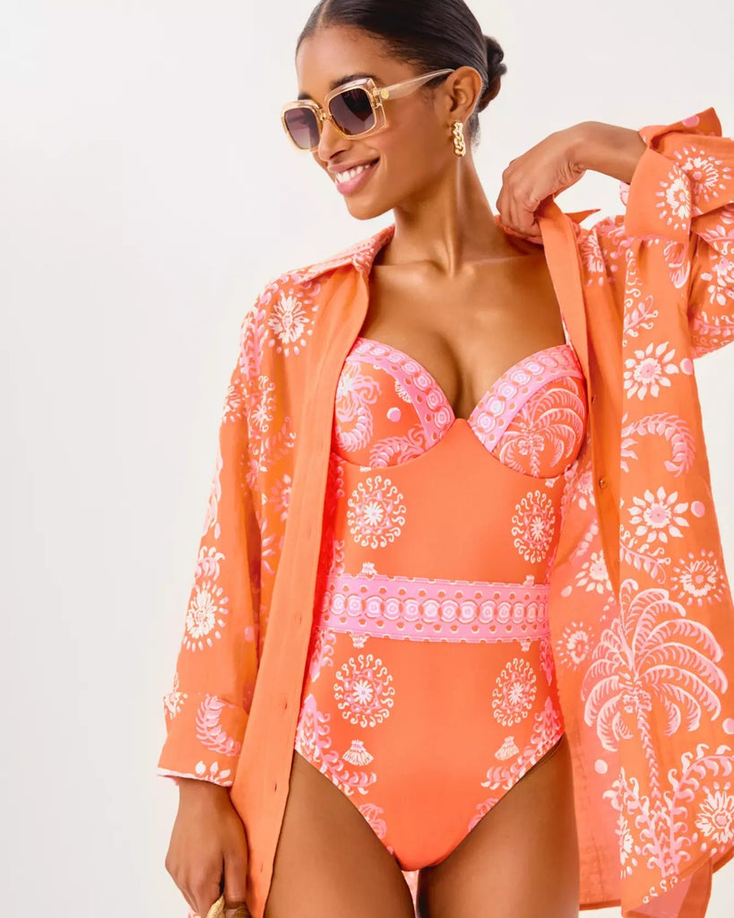 Kwitney Long Sleeve Cotton Cover - UpWomens - DressesLILLY PULITZERThe Printed Peach Savannah