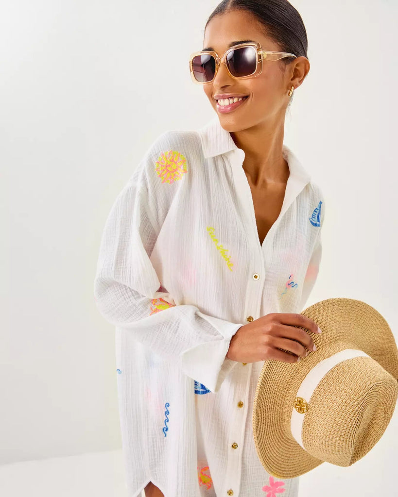 Kwitney Long Sleeve Cover - UpLILLY PULITZERThe Printed Peach Savannah