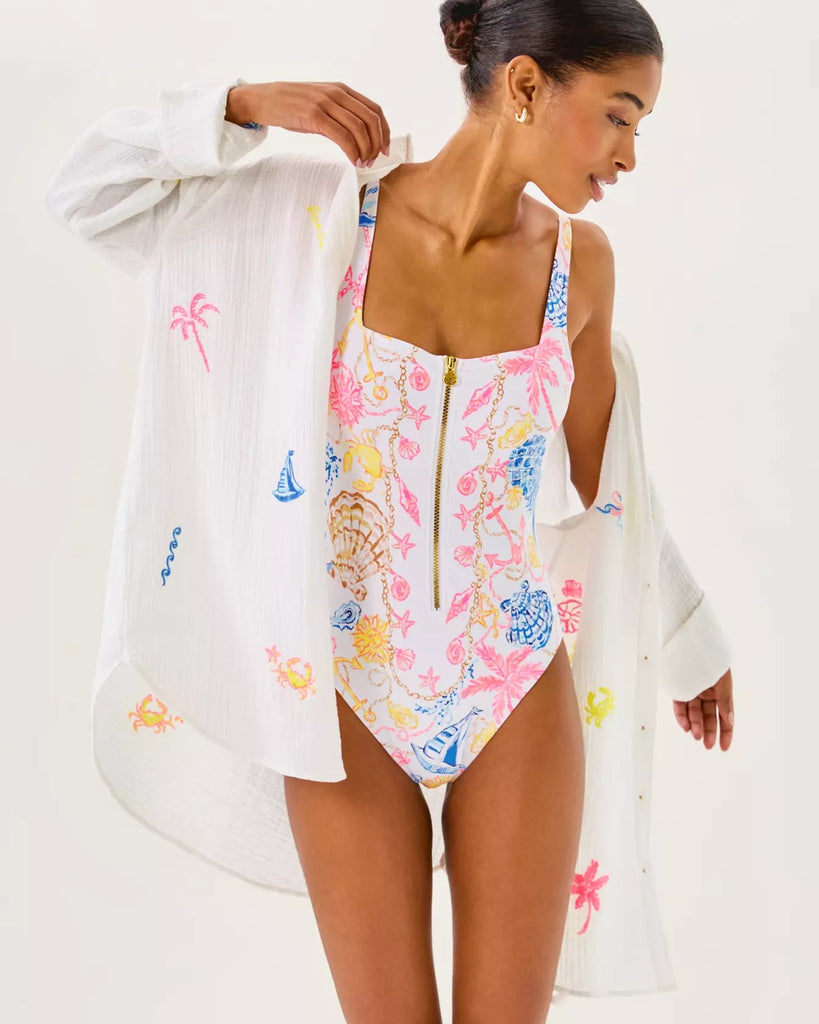 Kwitney Long Sleeve Cover - UpLILLY PULITZERThe Printed Peach Savannah