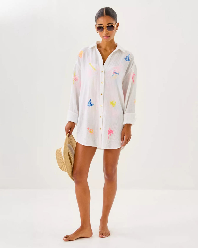 Kwitney Long Sleeve Cover - UpLILLY PULITZERThe Printed Peach Savannah