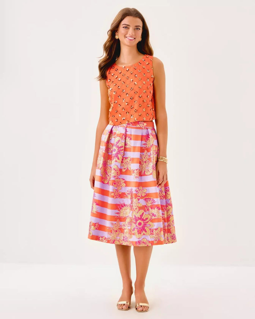 Lathan Sleeveless Beaded Cropped TopHeartland Retail ItemsLILLY PULITZERThe Printed Peach Savannah