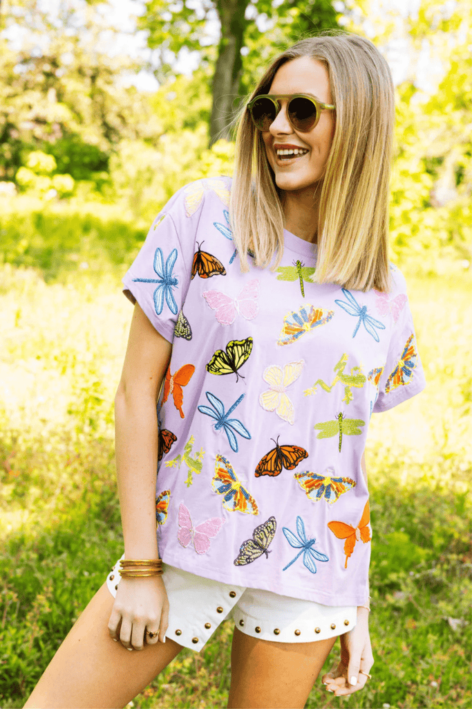 Lavender Butterfly & Dragonfly TeeHeartland Retail ItemsQueen of SparklesThe Printed Peach Savannah