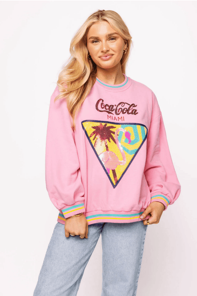 Licensed Pink 'Coca - Cola' Miami Flamingo SweatshirtHeartland Retail ItemsQueen of SparklesThe Printed Peach Savannah