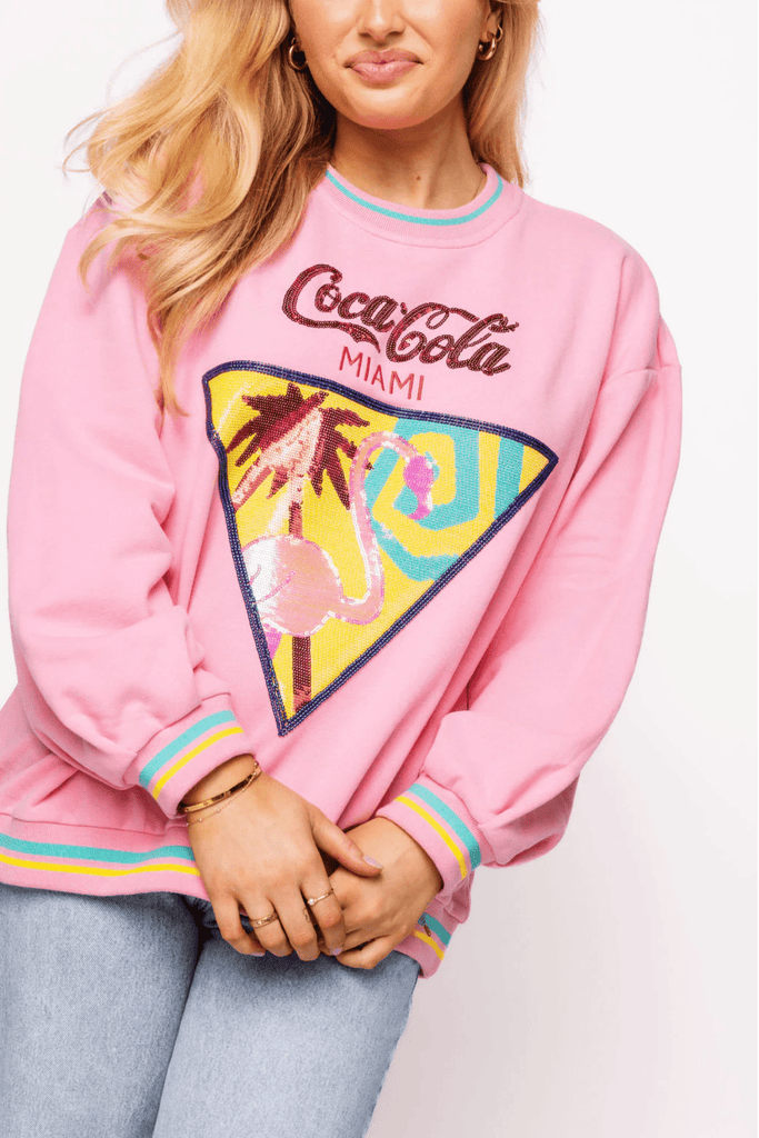 Licensed Pink 'Coca - Cola' Miami Flamingo SweatshirtHeartland Retail ItemsQueen of SparklesThe Printed Peach Savannah