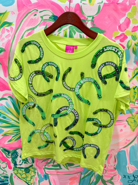 Light Green 'Lucky Queen' Horse Shoe TeeHeartland Retail ItemsQueen of SparklesThe Printed Peach Savannah