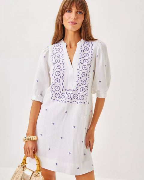 Mialeigh Elbow Sleeve Linen DressLILLY PULITZERThe Printed Peach Savannah