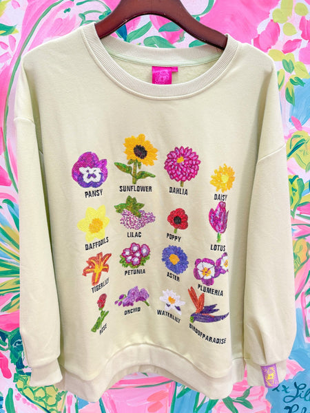Pale Green Flower Name SweatshirtHeartland Retail ItemsQueen of SparklesThe Printed Peach Savannah