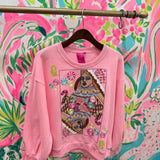 Pink Candyland Logo SweatshirtWomens - Tops - Sweatshirts & PopoversQueen of SparklesThe Printed Peach Savannah