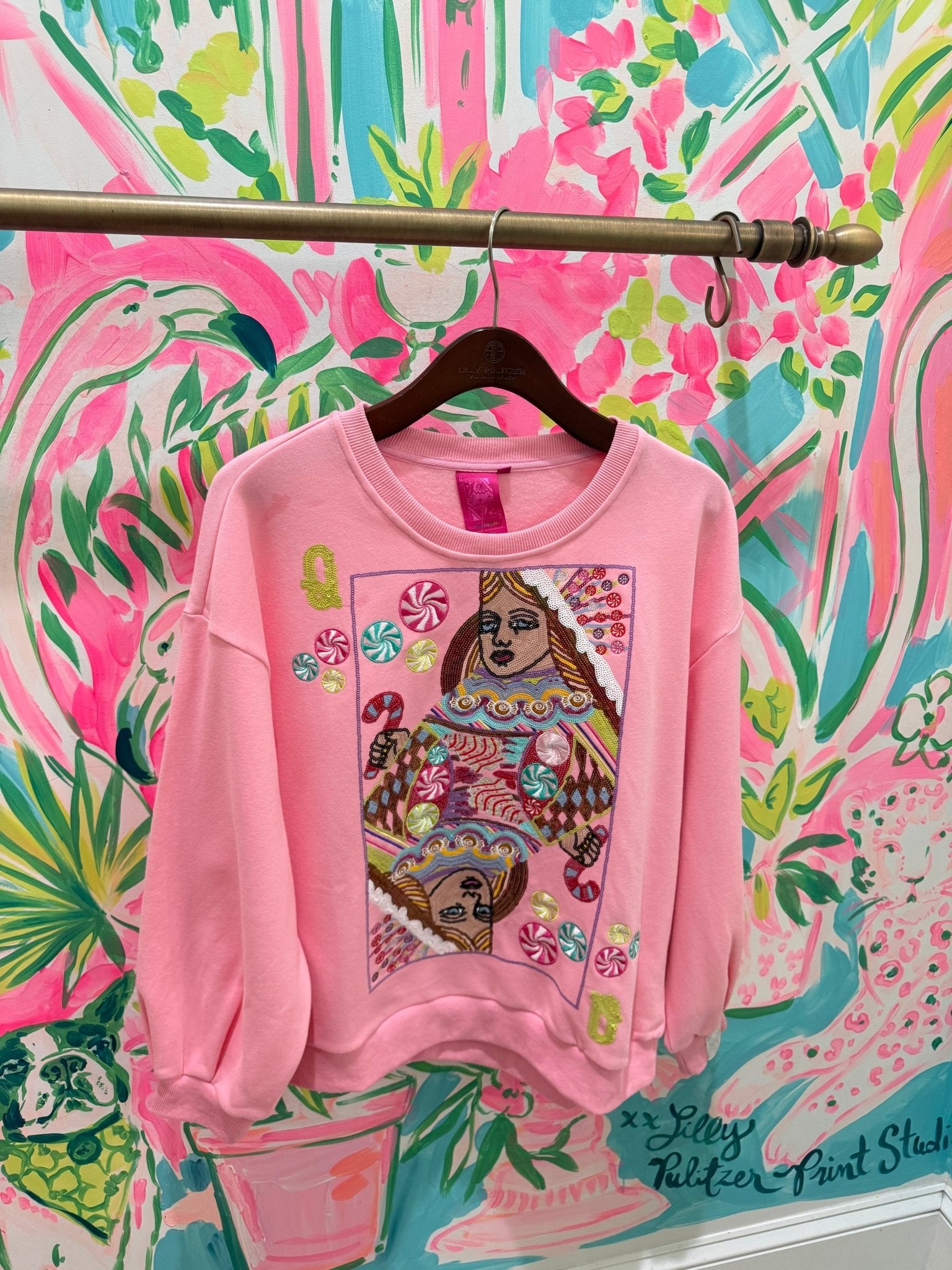 Pink Candyland Logo SweatshirtWomens - Tops - Sweatshirts & PopoversQueen of SparklesThe Printed Peach Savannah