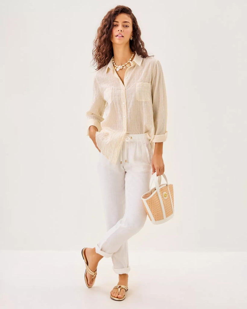 Sea View Button Down TopHeartland Retail ItemsLILLY PULITZERThe Printed Peach Savannah