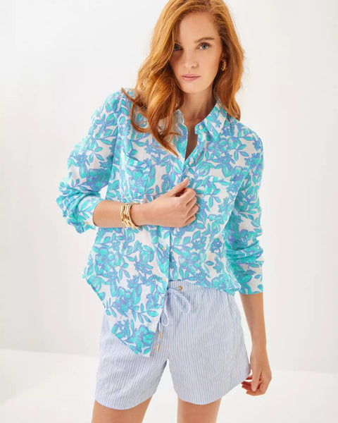Sea View Linen Button Down TopHeartland Retail ItemsLILLY PULITZERThe Printed Peach Savannah