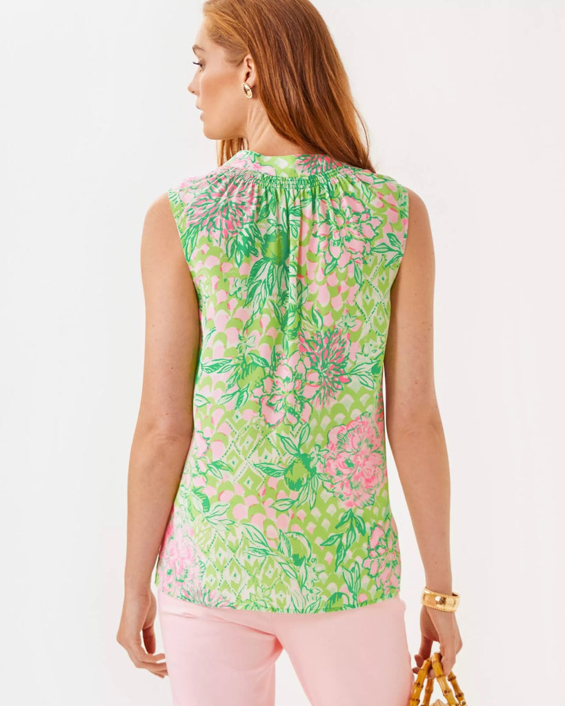 Sleeveless Elsa Silk TopHeartland Retail ItemsLILLY PULITZERThe Printed Peach Savannah