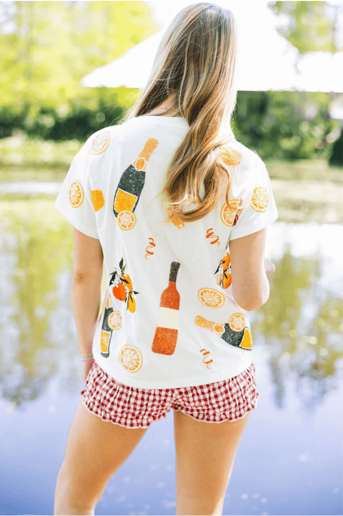 White Mimosa Icon TeeHeartland Retail ItemsQueen of SparklesThe Printed Peach Savannah